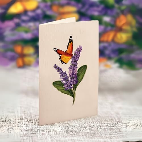 Freshcut Paper Pop Up Cards Lavender Butterflies