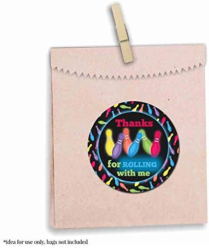 Cosmic Glow Bowling Sticker Labels for Kids