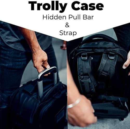 Wheeled Camera Backpack 20 with Telescoping Handle and Detachable Compartments