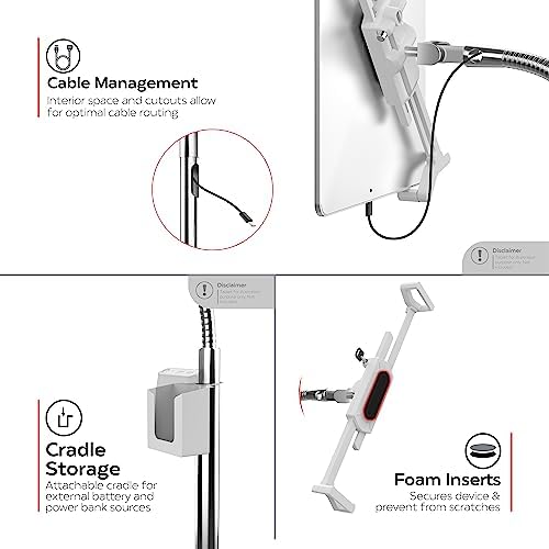 CTA Heavy-Duty Medical Floor Stand for Tablets - White