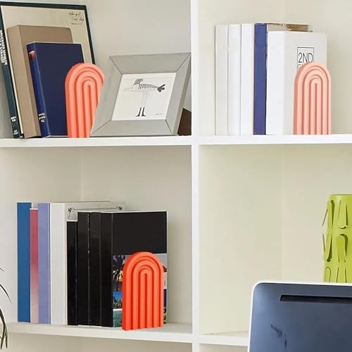 Harloon 4 Pcs Rainbow Boho Bookends for Shelves