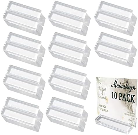 10 Piece Acrylic Name Card Holder Clear Sign Display Stand