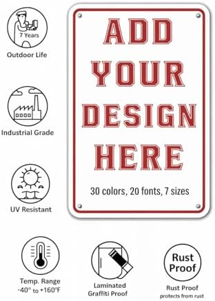Custom Metal Signs with Text Logo Photo 10x7inch