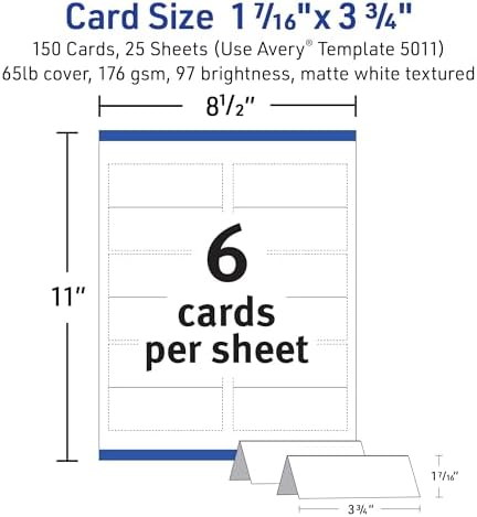 Avery 150 Blank Tent Cards with Sure Feed Technology