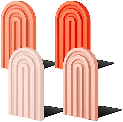 Harloon 4 Pcs Rainbow Boho Bookends for Shelves