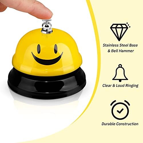 Hotop 3 Pcs Desk Bell with Smile Face Design