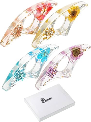 4 Dried Flower Resin Book Page Holders with Arch Design