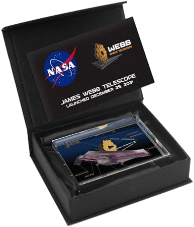 Infusion James Webb Space Telescope Crystal Paperweight with Info Card Gift Set