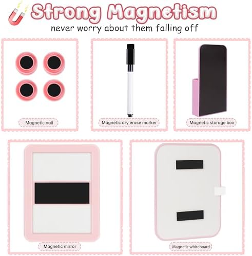 Pink Locker Accessories with Shelf Mirror and Whiteboard