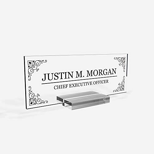 Personalized Desk Nameplate - Acrylic Office Decor 8x3 Inch