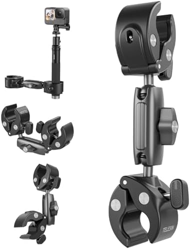 TELESIN 360 Dual Ball Clamp Mount for GoPro and Action Cameras
