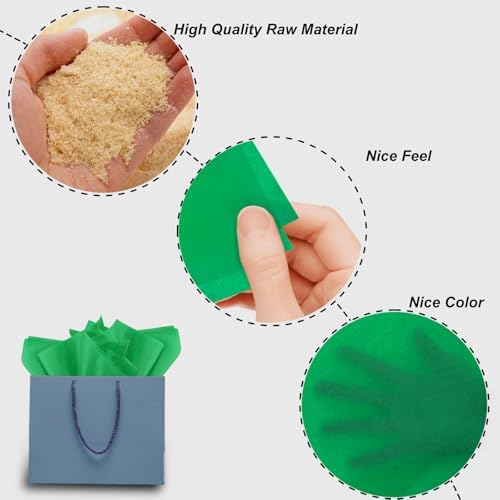 120 Sheets Green Tissue Paper for Gift Wrapping and Crafting