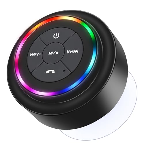HaiSSKY Bluetooth Shower Speaker IPX7 Waterproof with LED Light