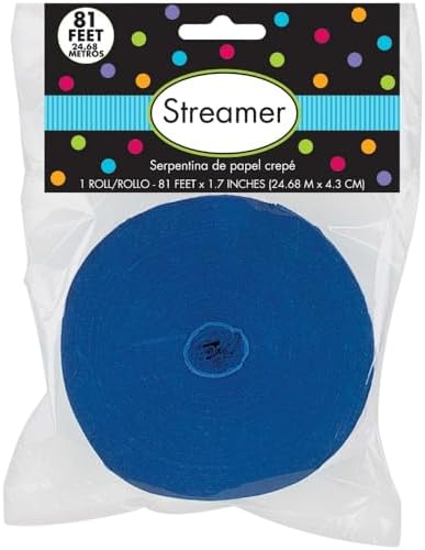 Bright Royal Blue Crepe Paper Roll - 81 1 Count