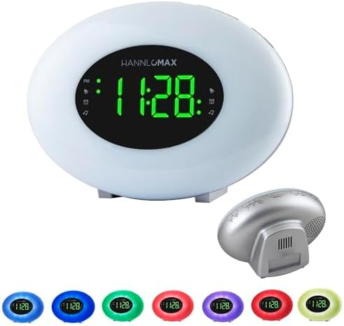 HANNLOMAX HX-162CR Clock Radio with RGB Light and Dual Alarm