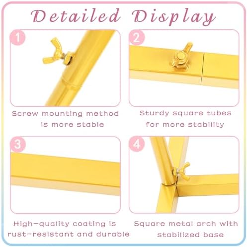 6FT Gold Metal Wedding Arch Backdrop Stand