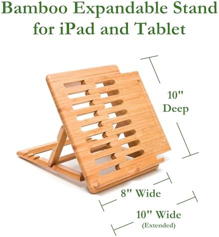 Lipper International Bamboo Wood Expandable Tablet Stand