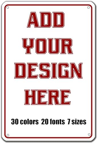 Custom Metal Signs with Text Logo Photo 10x7inch