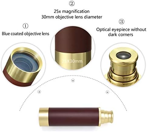 Pirate Monocular Telescope for Kids Adults 25x30 Zoom Portable Spyglass