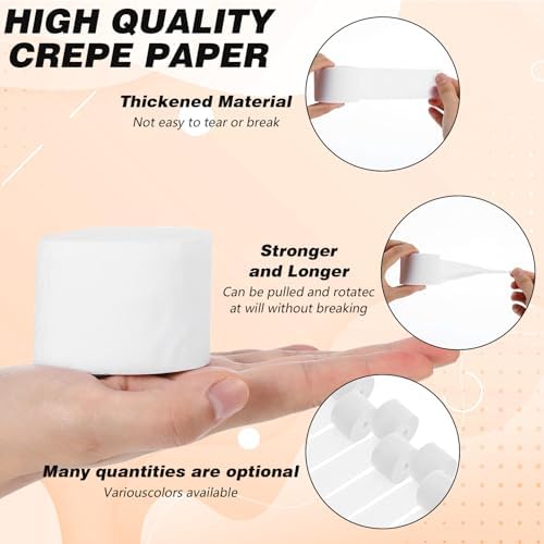Cobee Crepe Paper Streamers 6 Rolls White