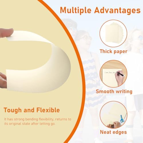 100 Sheets Cream Cardstock 85 x 11 for Invitations and Crafts