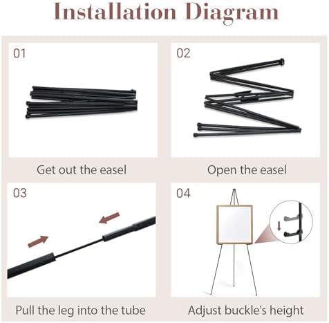 AZEAM 10 Pack 63 Inch Adjustable Easel Stand