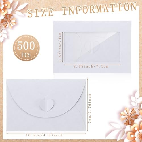 Uiifan 550 Pcs Window Gift Card Envelopes for Business