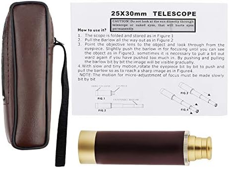 Dangshan Telescope Brass Pirate Monocular - Waterproof 25x30x Collapsible