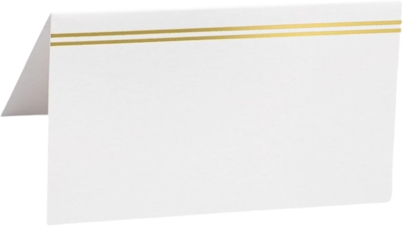 EVASTER Place Cards with Gold Foil Border Pack of 100