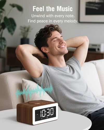 Bitswolee All-in-One Alarm Clock with Wireless Charging