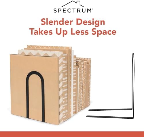 Spectrum Elements Book Ends Large Black Modern Metal