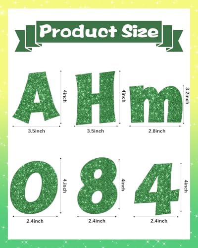 237 Pcs Glitter Bulletin Board Letters Green