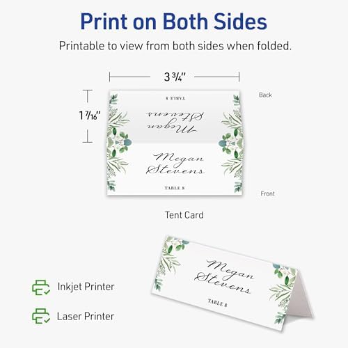 Avery Rectangle Place Cards 1-716 x 375 Matte White 150 Total