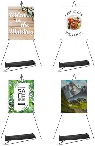 PATIKIL Foldable Art Easel Stand 4 Pack Black