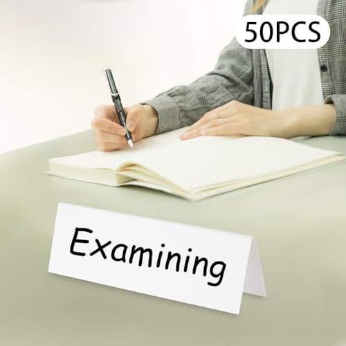 50Pcs Reusable Name Tent Cards White Dry Erase