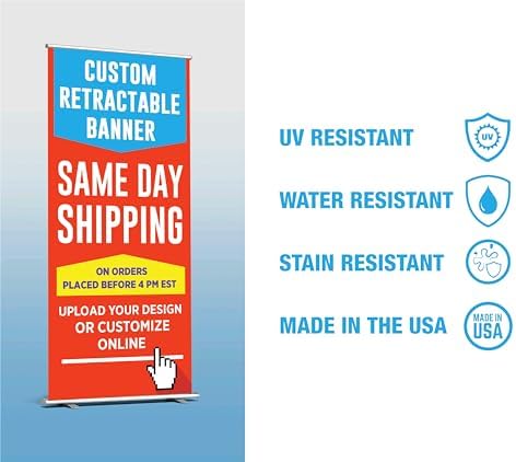 Custom Retractable Banner with Aluminum Frame - Silver Stand 33x81