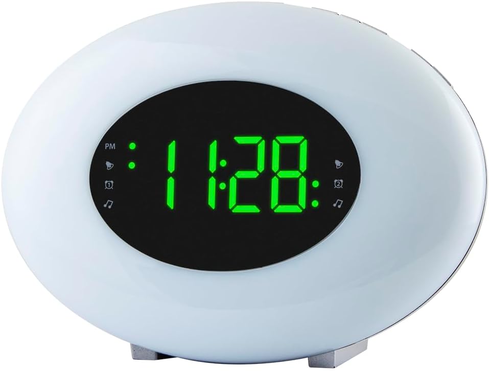 HANNLOMAX HX-162CR Clock Radio with RGB Light and Dual Alarm