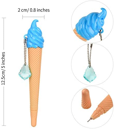 12 Piece Ice Cream Shape Writing Pens for Kids