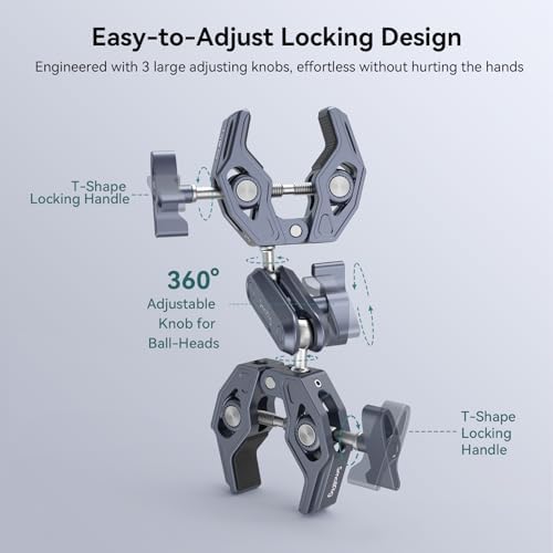SmallRig Double Clamp Mount for Chair Pole Tripod and More