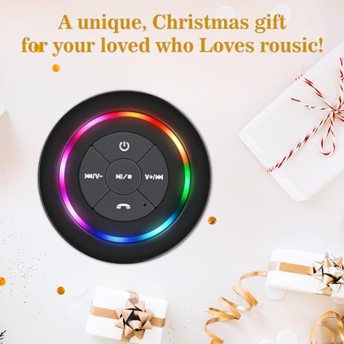 HaiSSKY Bluetooth Shower Speaker IPX7 Waterproof with LED Light
