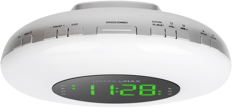 HANNLOMAX HX-162CR Clock Radio with RGB Light and Dual Alarm
