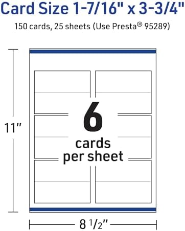 Avery Rectangle Place Cards 1-716 x 375 Matte White 150 Total