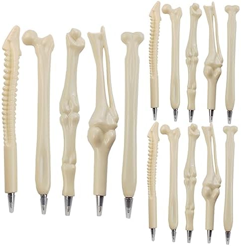 GXXMEI 15PCS Bone Shaped Ballpoint Pens for Halloween Party Gifts