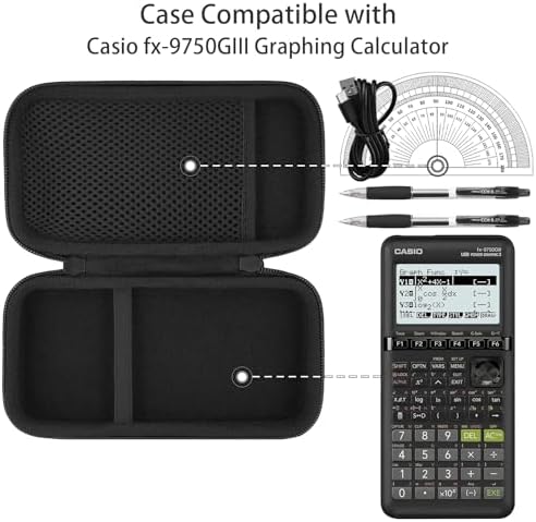 co2CREA Hard Case for Casio fx-9750GIII Graphing Calculators - Black