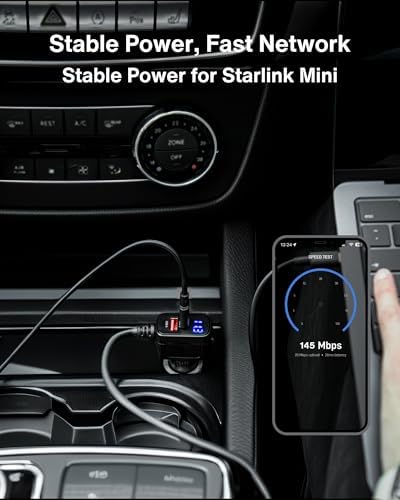 Steinwhale Car Charger Cable for Starlink Mini 65FT with Display
