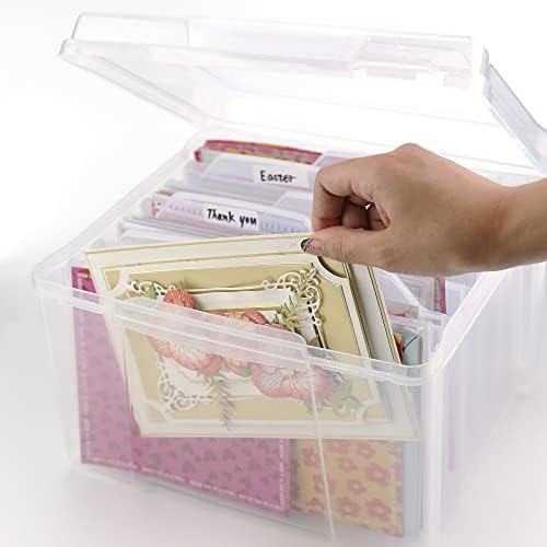 Greeting Card Storage Organizer Box with 6 Dividers