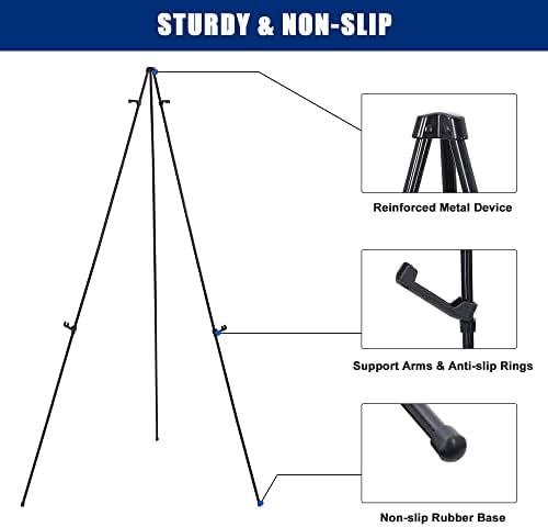 63 Portable Metal Easel Stand - Black
