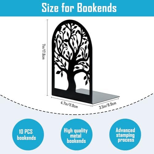 HappyHapi Book Ends Set 10 Pcs Modern Tree Design