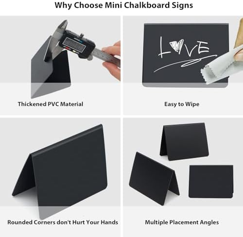 4x3 Inch Reusable Chalkboard Signs for Party Buffet Food Display