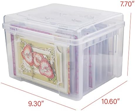 Greeting Card Storage Organizer Box with 6 Dividers